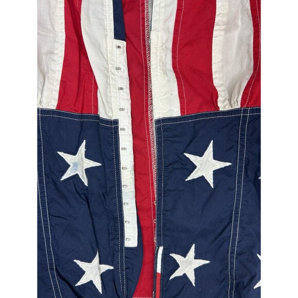 VTG Tommy Hilfiger Jeans Women's American US Flag Stars & Stripes Shirt Sz M - Picture 2 of 9